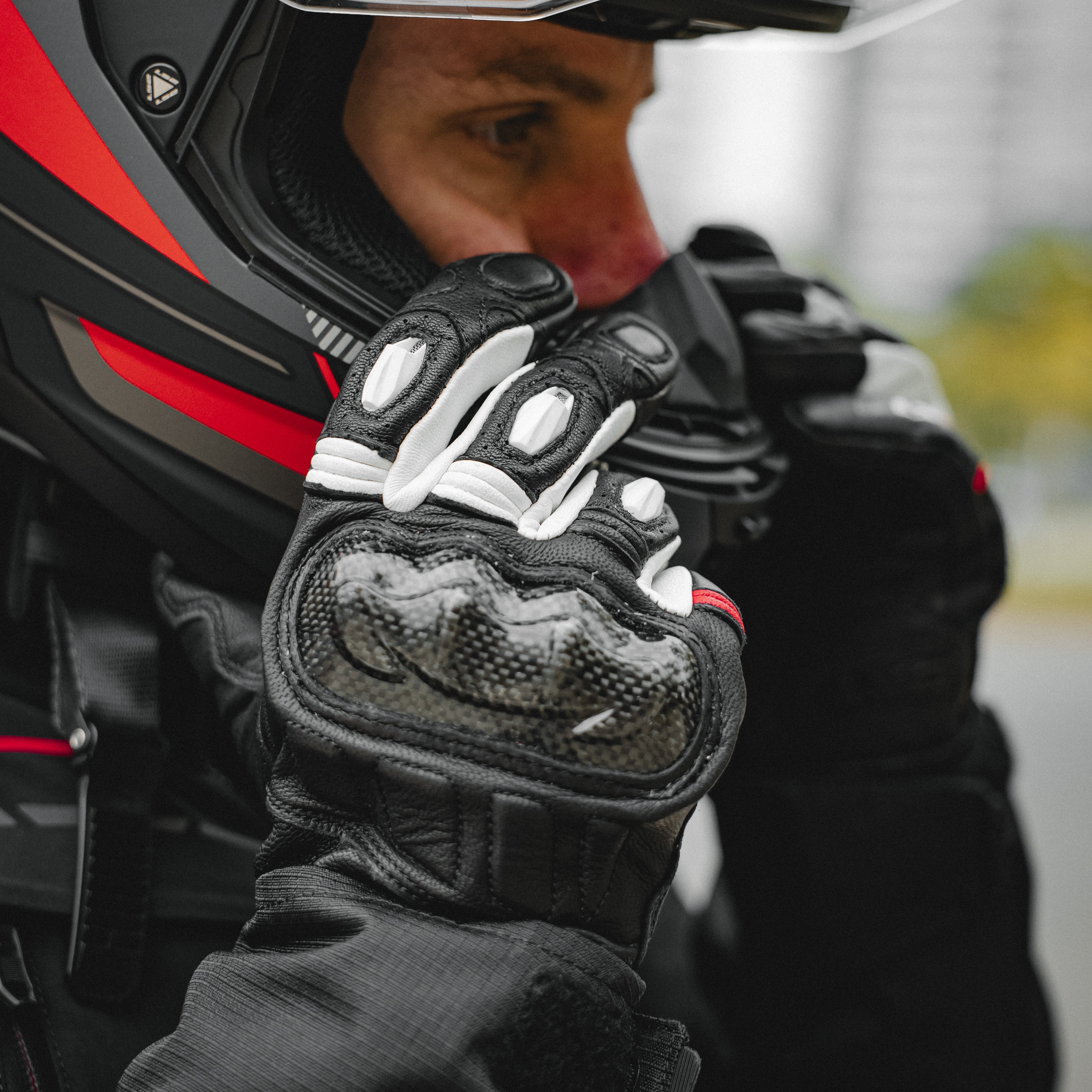 Guante LS2 Spark Hombre Blanco / Negro